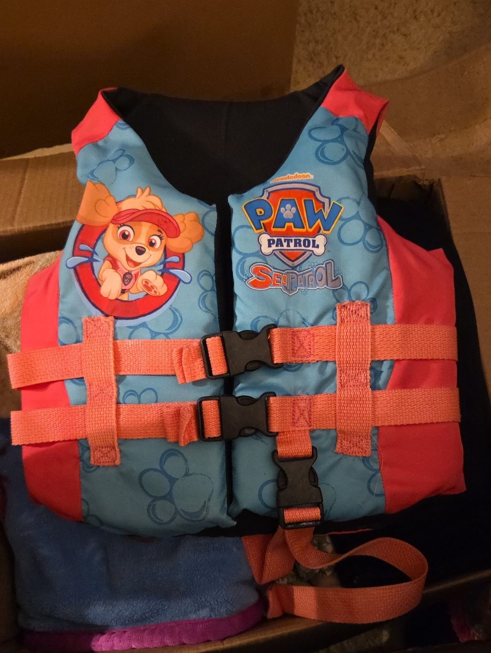 Paw Patrol Kids Swim Vest - Light Blue & Coral